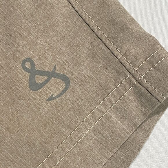 ~ Hook & Tackle 40 Mens Shorts Gray Grey Grayish-Tan Greige Tan Fishing Ripstop - Picture 2 of 14